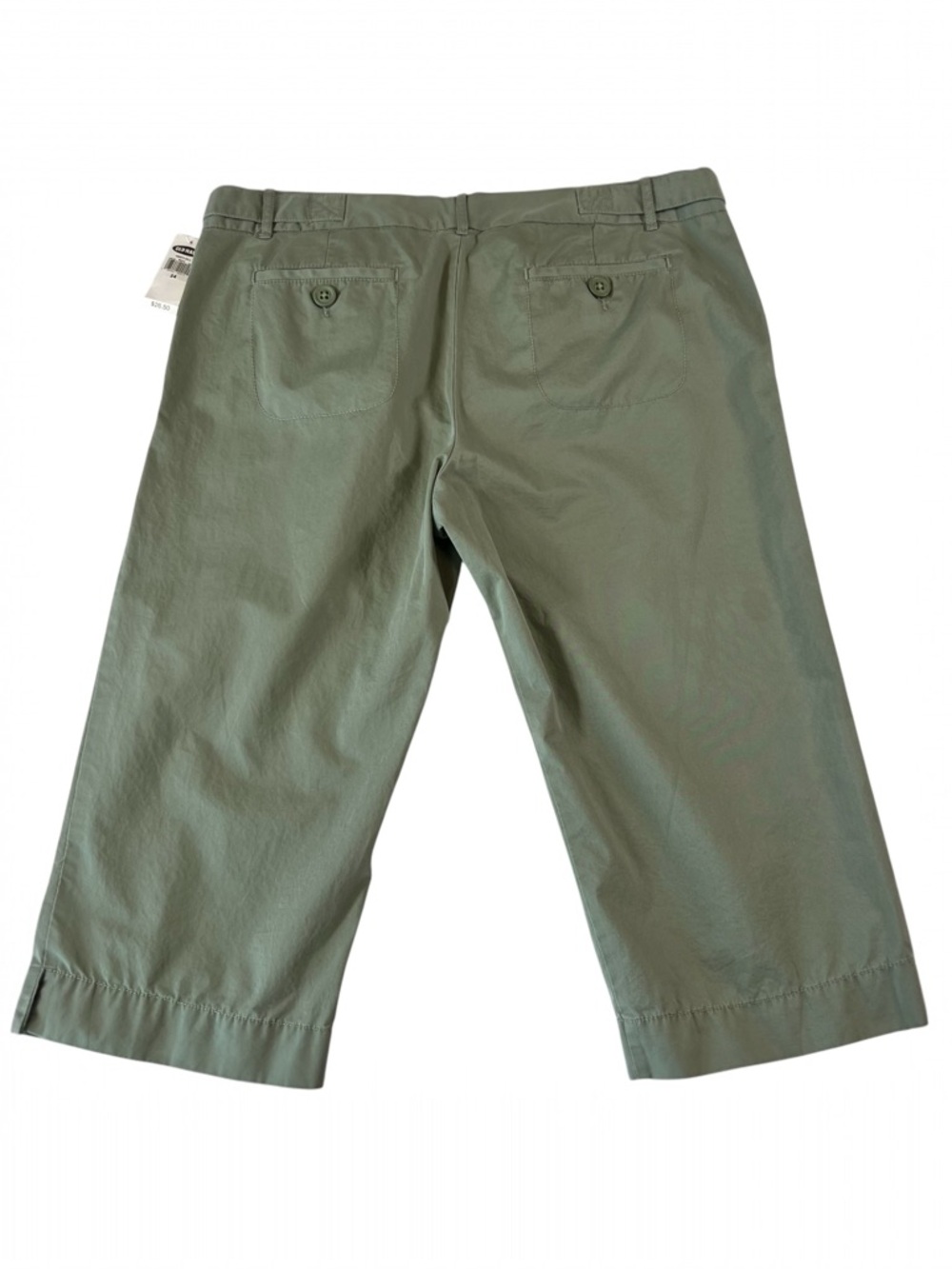 NWT Old Navy 100% Cotton Green Low Waist Wide Leg Capri Pants Sz 14
